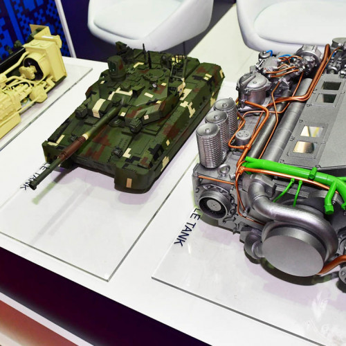 Engine models at the exhibition MSPO