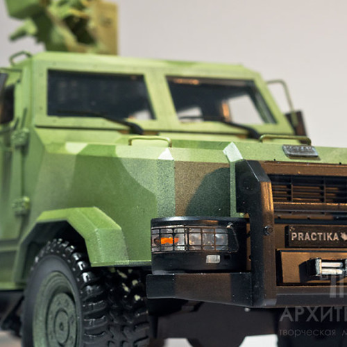 3D printing of a scale model of an armored car to order