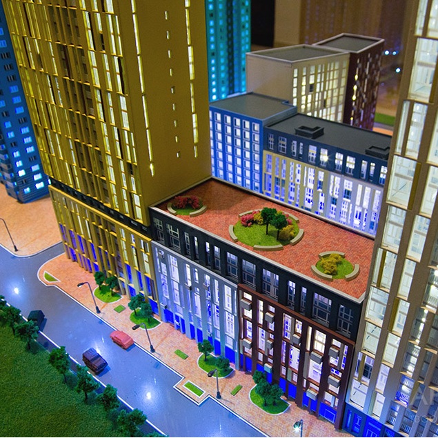 made Architectural model of residential complex in Kyiv