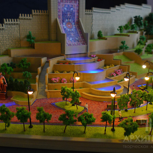 Architectural model of Heydar Aliyev Park in Kiev