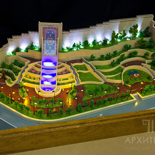 Architectural model of Park with illumination