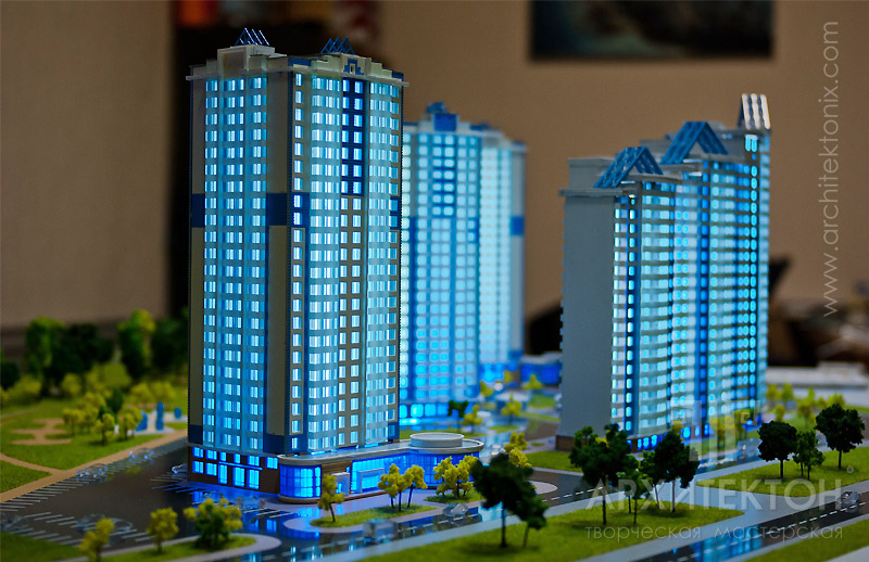 Architectural Model of residential complex, 3D printing