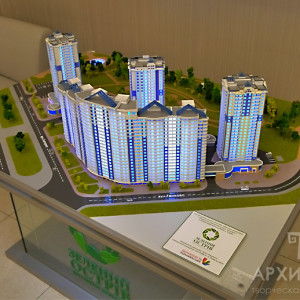 Архітектурний макет житлового комплексу «Зелений острів»