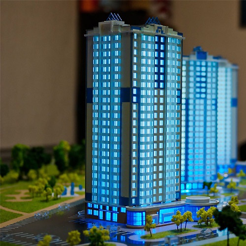 Архитектурный макет жилого комплекса «Зелений острів»