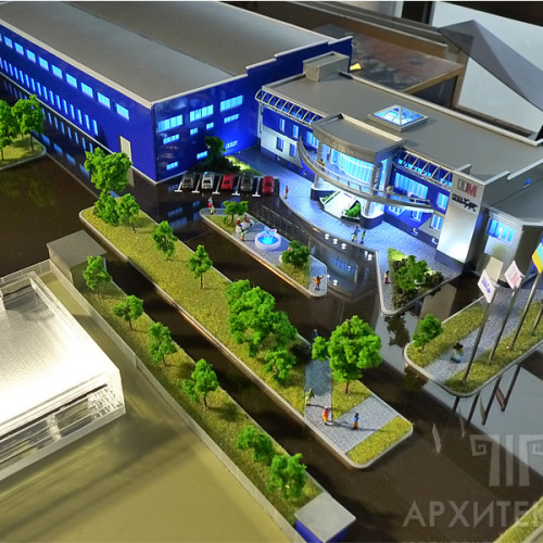 1:250 scale Architectural Model of office-production complex