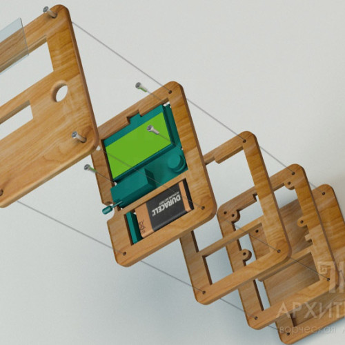 Assembly diagram of the housing parts. 3D visualization