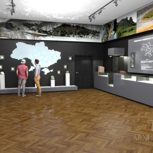 The project of the hall of the museum, 3D graphics