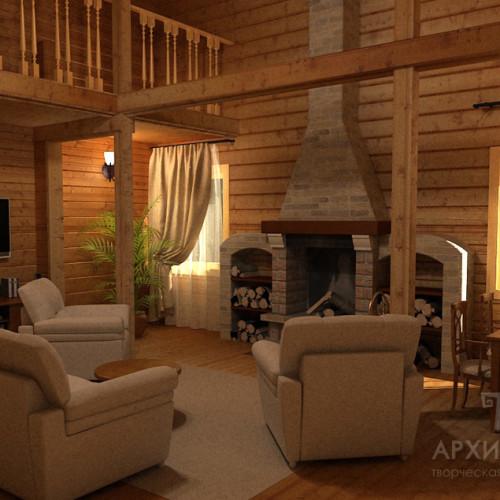 Visualization of a cottage interior design project