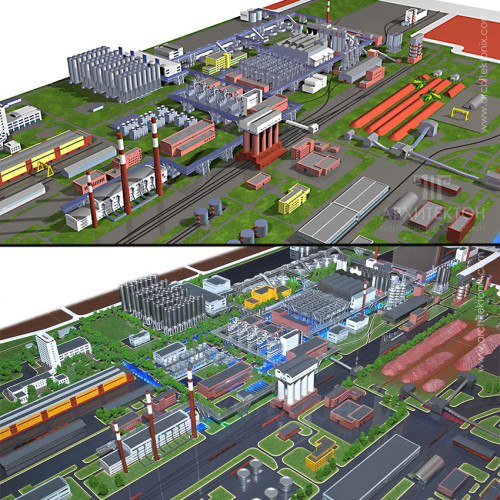 visualization of model and finished plant model