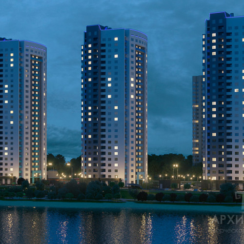 Night visualization of a building project