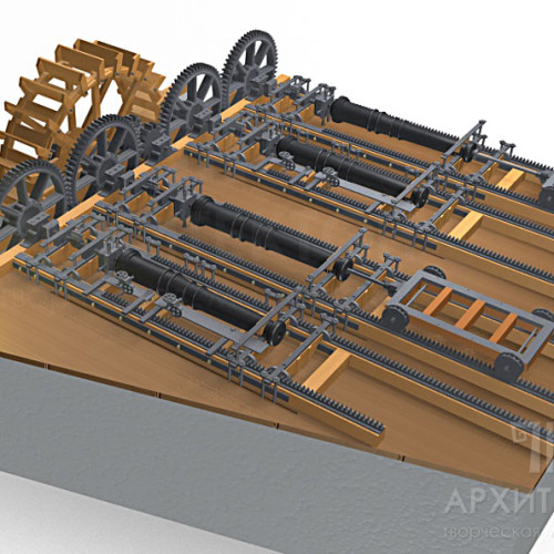 Предварительная визуализация макета станка, 3D графика.