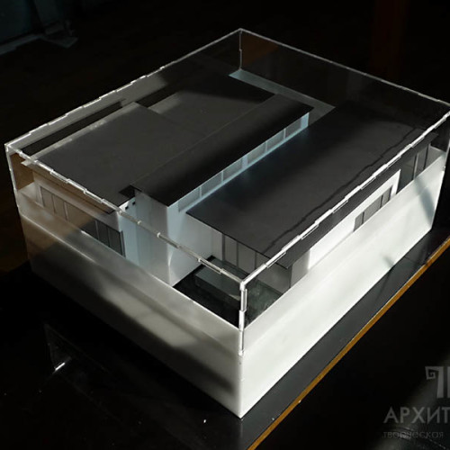 House model in plastic box for transportation