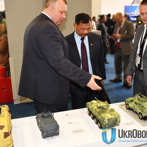 Presentation of scaled models of vehicles at the exhibition