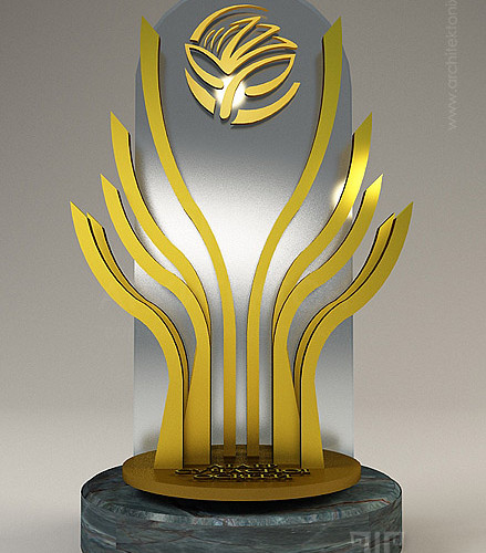 3D визуализация первого варианта дизайна награды