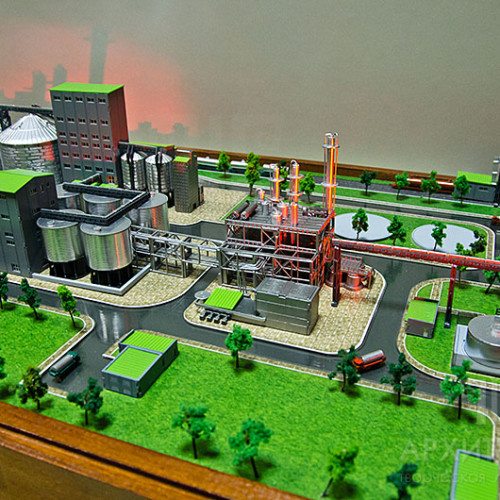 1:400 Scale Architectural model of the bioethanol plant